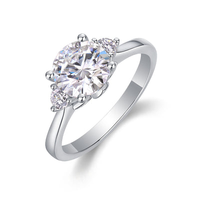 Starry Night Brilliance - A Wedding Ring Set With 2-carat Top-quality Moissanite S925 Silver And Gold-plated Diamond Can Be Tested With A Diamond Pen