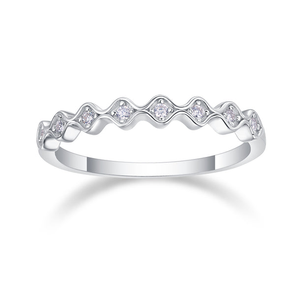 Sparkling - A Wedding Ring Set With Top-quality Moissanite S925 Silver And Platinum-plated Diamond. The Ring Can Be Inspected With A Diamond Pen