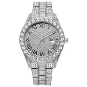 New Rhinestone Steel Watch Calendar Roman Starry Quartz Watch