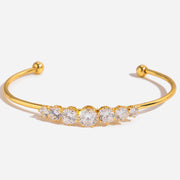 Round White Zircon Opening Bracelet