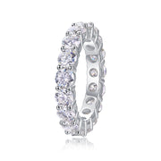 Starlight - Set With Top-quality Moissanite S925, Silver And Platinum-plated Diamond Wedding Ring. The Ring Can Be Tested With A Diamond Pen In Yellow Gold And Rose Gold