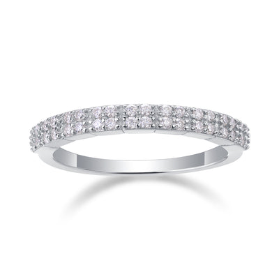 For Love - A Wedding Ring Set With Top-quality Moissanite S925 Silver And Platinum-plated Diamond Can Be Tested With A Diamond Pen. The Ring Is In Gold And Rose Gold