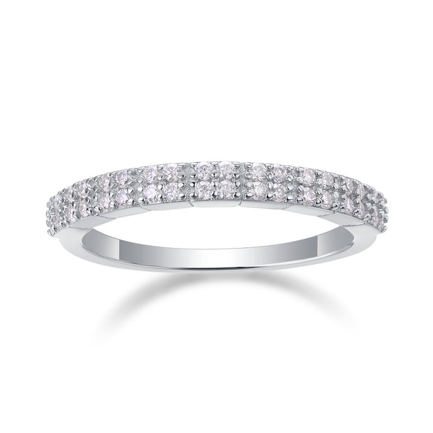 For Love - A Wedding Ring Set With Top-quality Moissanite S925 Silver And Platinum-plated Diamond Can Be Tested With A Diamond Pen. The Ring Is In Gold And Rose Gold
