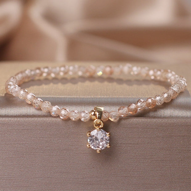 Citrine Bracelet Female Luxury Zircon Pendant Bracelet Fashion Anklet