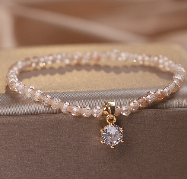 Citrine Bracelet Female Luxury Zircon Pendant Bracelet Fashion Anklet