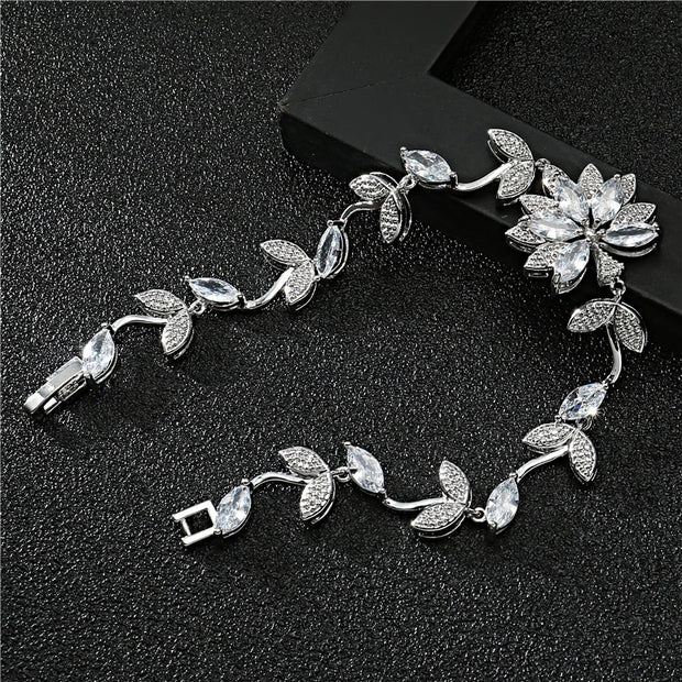 Color 3A Zircon White Gold Female Bracelet Rose Gold Bracelet