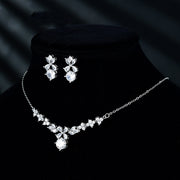 New Women's Ornament Bridal Necklace Earrings Jewelry Suit