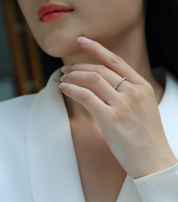 Youth - Set With Top-quality Moissanite S925 Silver And Platinum-plated Diamond Wedding Ring. The Ring Can Be Tested With A Diamond Pen In Gold And Rose Gold