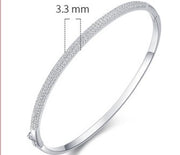 S925 Sterling Silver Bracelet Female Opening Oval