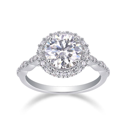 Star-studded - A Wedding Ring Set With Top-quality 3-carat Moissan S925 Silver And Platinum-plated Diamond. The Ring Can Be Inspected With A Diamond Pen