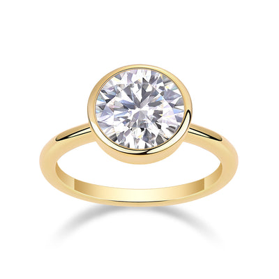 Time Foam - A Diamond Wedding Ring Set With Top-quality Round Moissanite S925 In Silver And Gold-plated. The Ring Can Be Inspected With A Diamond Pen