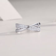 Dexterous Encircle - Set With Top-quality Moissanite S925 Silver And Platinum-plated Diamond Wedding Ring. The Ring Can Be Inspected With A Diamond Pen