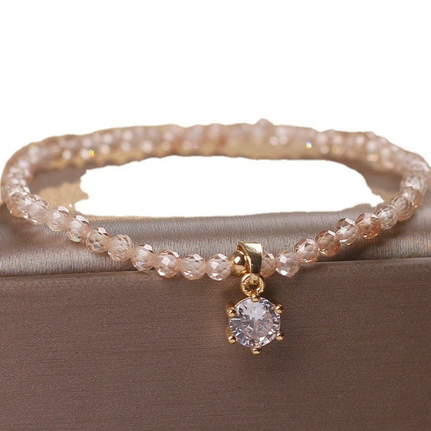 Citrine Bracelet Female Luxury Zircon Pendant Bracelet Fashion Anklet