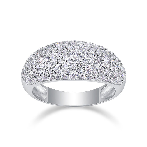 Moonlit Night Stars - A Wedding Ring Set With Top-quality Moissanite S925 Silver And Platinum-plated Diamond. The Ring Can Be Inspected With A Diamond Pen
