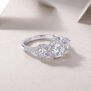 Human Warmth - A 1-carat Top-quality Moissanite S925 Silver Diamond Wedding Ring With Gold Plating. The Ring Can Be Inspected With A Diamond Pen