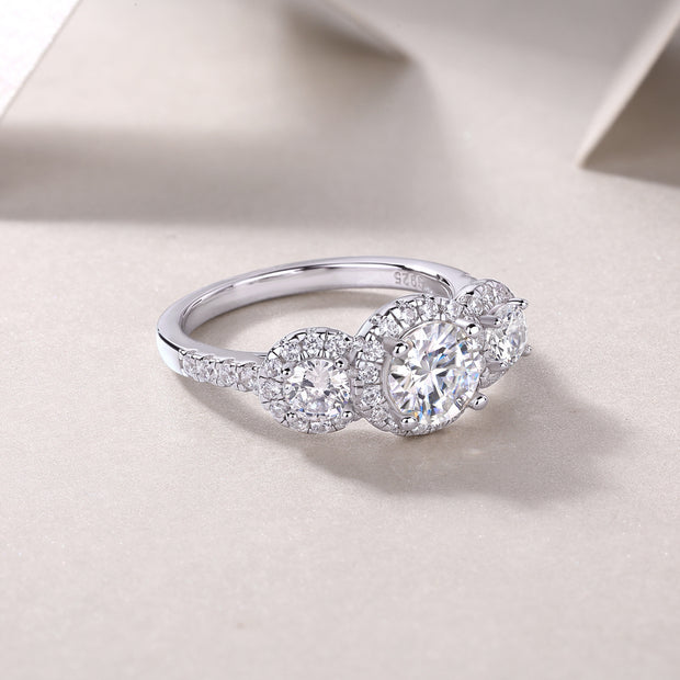 Human Warmth - A 1-carat Top-quality Moissanite S925 Silver Diamond Wedding Ring With Gold Plating. The Ring Can Be Inspected With A Diamond Pen