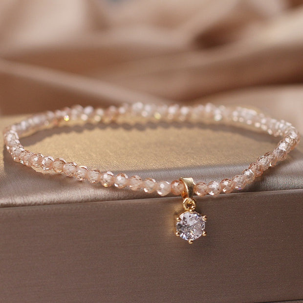 Citrine Bracelet Female Luxury Zircon Pendant Bracelet Fashion Anklet