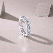 Yearning - A Wedding Ring Set With 0.3-carat Top-quality Moissanite S925 Silver And Platinum-plated Diamond. The Ring Can Be Inspected With A Diamond Pen