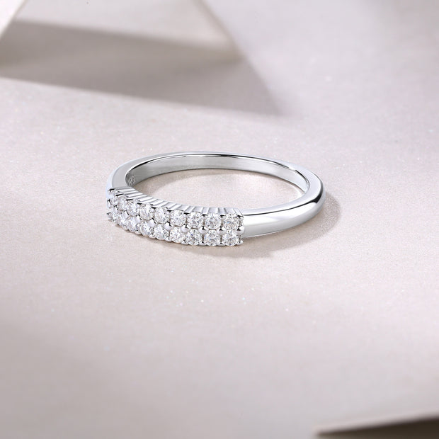 Innocent - Set With Top-quality Moissanite S925 Silver And Platinum-plated Diamond Wedding Ring. The Ring Can Be Tested With A Diamond Pen In Yellow Gold And Rose Gold