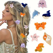 Colorful Marine Small Animal Grip Shell Bang Clip