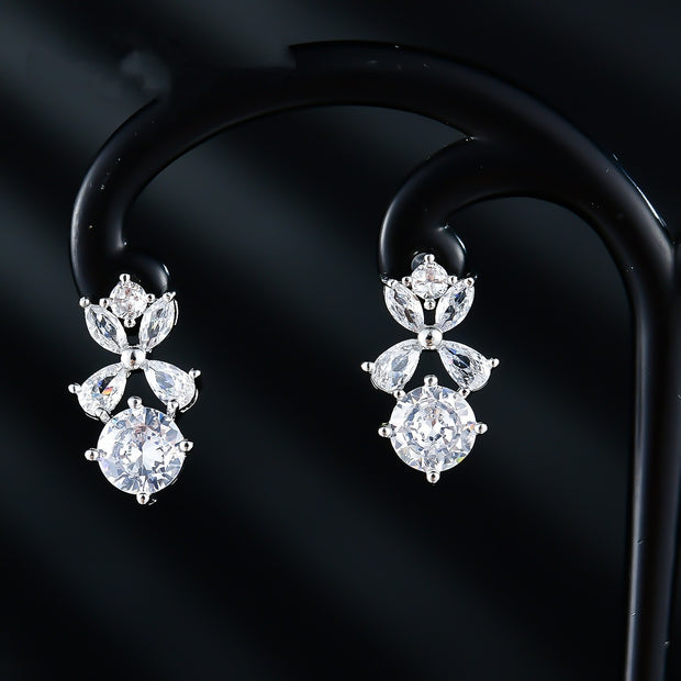 New Women's Ornament Bridal Necklace Earrings Jewelry Suit