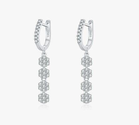 S925 Sterling Silver Light Luxury Full Diamond Flower Ring