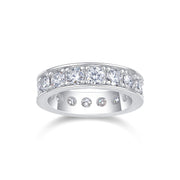 Flowing Cloud Passion - A Wedding Ring Set With 0.3-carat Top-quality Moissanite S925 Silver And Platinum-plated Diamond. The Ring Can Be Inspected With A Diamond Pen