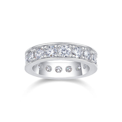 Flowing Cloud Passion - A Wedding Ring Set With 0.3-carat Top-quality Moissanite S925 Silver And Platinum-plated Diamond. The Ring Can Be Inspected With A Diamond Pen