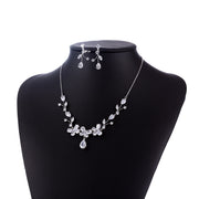 New Bridal Necklace And Earrings Suite Butterfly Zircon