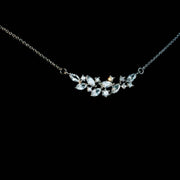 French Exquisite Zircon Leaves Super Fairy Bridal Wedding Necklace Earrings