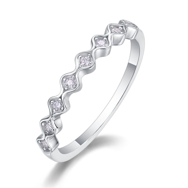 Sparkling - A Wedding Ring Set With Top-quality Moissanite S925 Silver And Platinum-plated Diamond. The Ring Can Be Inspected With A Diamond Pen
