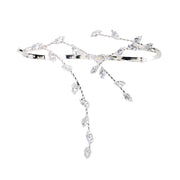 Female Geometric Heavy Industry Inlaid Zircon Leaf Bracelet