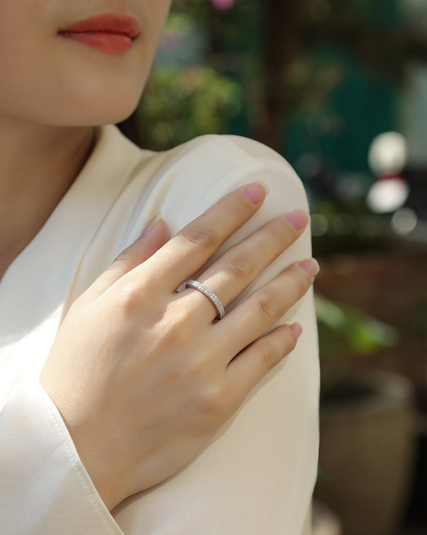 For Love - A Wedding Ring Set With Top-quality Moissanite S925 Silver And Platinum-plated Diamond Can Be Tested With A Diamond Pen. The Ring Is In Gold And Rose Gold