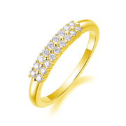 Innocent - Set With Top-quality Moissanite S925 Silver And Platinum-plated Diamond Wedding Ring. The Ring Can Be Tested With A Diamond Pen In Yellow Gold And Rose Gold