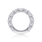 Dazzling Moment - A Wedding Ring Set With Top-quality Round 5.0 Moissanite S925 Silver And Platinum-plated Diamond. The Ring Can Be Inspected With A Diamond Pen