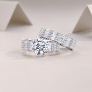 Vanilla - Set With 3-carat Top-quality Moissanite S925 Silver And Gold-plated Diamond Wedding Ring. The Ring Can Be Inspected With A Diamond Pen