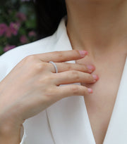 Mr. Right - A Wedding Ring Set With Top-quality Moissanite S925, Silver And Platinum-plated. The Ring Can Be Tested With A Diamond Pen In Yellow Gold And Rose Gold