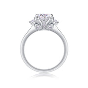 Starry Night Brilliance - A Wedding Ring Set With 2-carat Top-quality Moissanite S925 Silver And Gold-plated Diamond Can Be Tested With A Diamond Pen