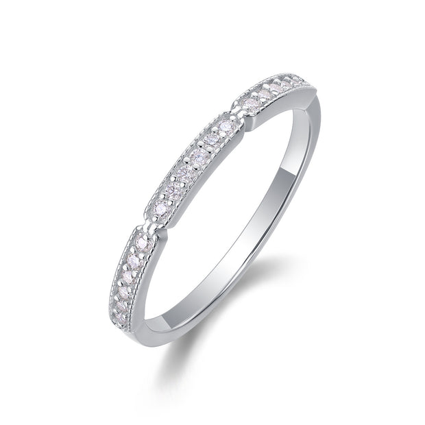 Youth - Set With Top-quality Moissanite S925 Silver And Platinum-plated Diamond Wedding Ring. The Ring Can Be Tested With A Diamond Pen In Gold And Rose Gold