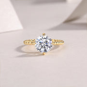 Forget-me-not - A Wedding Ring Set With 3-carat Top-quality Moissanite S925 Silver And Gold-plated Diamond. The Ring Can Be Inspected With A Diamond Pen