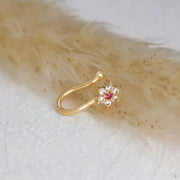 Cross Border Hexagonal Flower Zircon Micro-inlaid U-shaped Micro-inlaid Nose Ring
