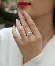 Guardian - A Wedding Ring Set With Top-quality Moissanite S925 Silver And Gold-plated Diamond. The Ring Can Be Inspected With A Diamond Pen