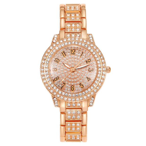 Women's Starry Rhinestone Watch Digital Roman Diamond