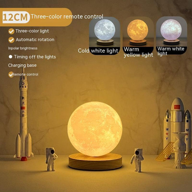 Creative 3D Magnetic Floating Levitating Moon Lamp Touch Control 3 Color Moon Light Lunar Night Light For Home Office Room Decor