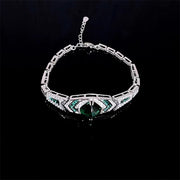 Heavy-duty Retro Zircon Emerald Bracelet For Women, Fashionable And Unique With A Luxurious Temperament