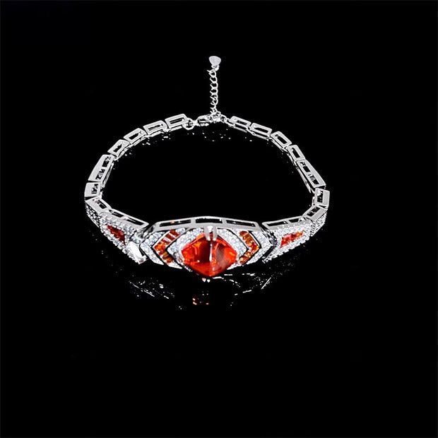 Heavy-duty Retro Zircon Emerald Bracelet For Women, Fashionable And Unique With A Luxurious Temperament