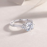 Starry Night Brilliance - A Wedding Ring Set With 2-carat Top-quality Moissanite S925 Silver And Gold-plated Diamond Can Be Tested With A Diamond Pen