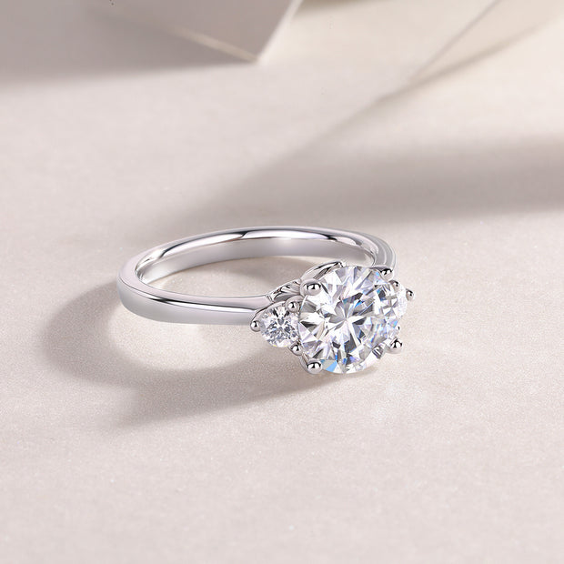 Starry Night Brilliance - A Wedding Ring Set With 2-carat Top-quality Moissanite S925 Silver And Gold-plated Diamond Can Be Tested With A Diamond Pen