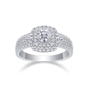 Afternoon Gobi - A Wedding Ring Set With 0.5-carat Top-quality Moissanite S925 Silver And Gold-plated Diamond Can Be Inspected With A Diamond Pen