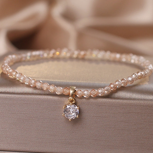 Citrine Bracelet Female Luxury Zircon Pendant Bracelet Fashion Anklet